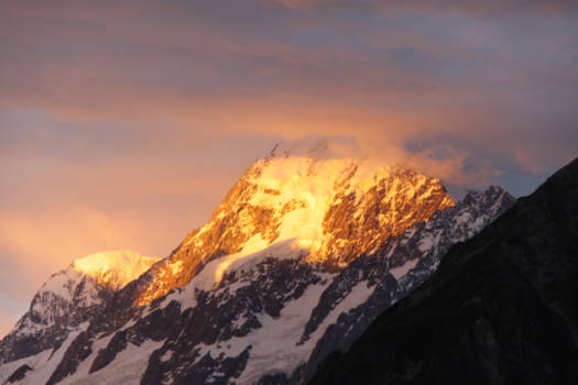 Mount Cook - MtCook in de avond-zon