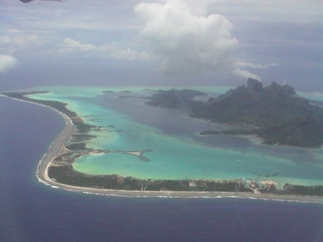 Bora Bora en de Society-archipel - De lagoon vanuit de lucht