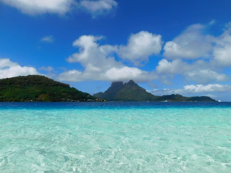 Bora Bora en de Society-archipel - View from reef